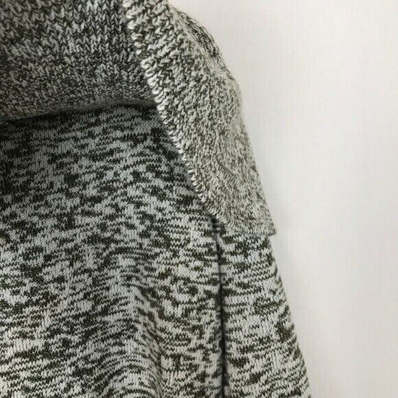 Umgee Chunky Knit Off‎ Shoulder Cowl Neck Sweater Small Collar Heathered Green - Picture 5 of 8